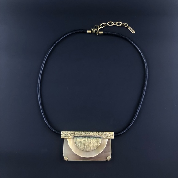 Silpada Eclipse Brass leather and horn necklace - Picture 6 of 17